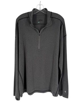 Stio Pullover Shirt Mens Size XXL Gray Knit Lightweight Quarter Zip Active Hike